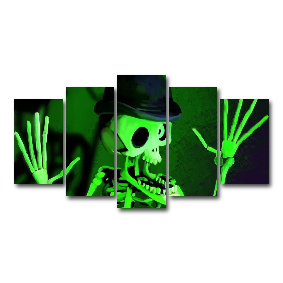 AUTO-MOCKUP WHITE | Corpse Bride Skeleton | 5 Piece | Gallery Wrap Canvas | group=5_normal