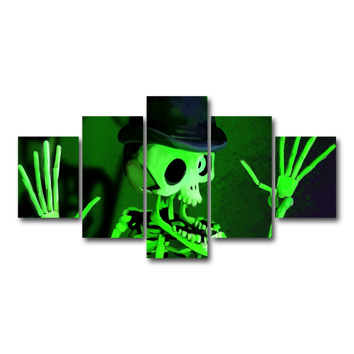 AUTO-MOCKUP WHITE | Corpse Bride Skeleton | 5 Piece | Gallery Wrap Canvas | group=5_short