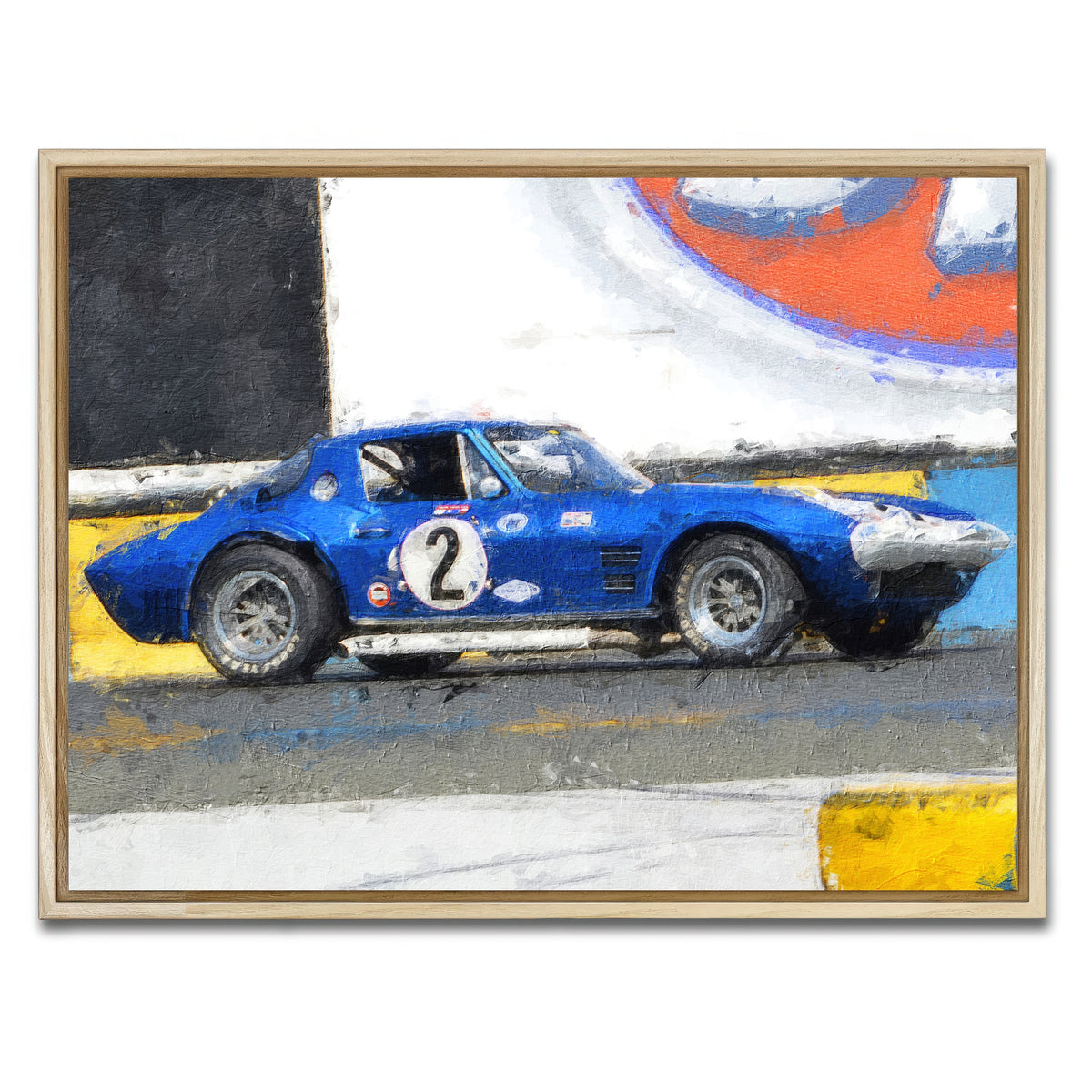 AUTO-MOCKUP WHITE | Corvette Grand Sport Side | 1 Piece | Natural Framed Canvas | group=4x3