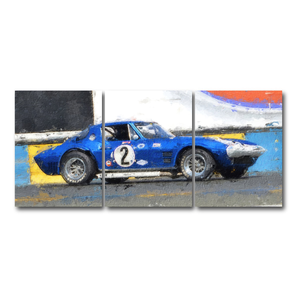 AUTO-MOCKUP WHITE | Corvette Grand Sport Side | 3 Piece | Gallery Wrap Canvas | group=18x24