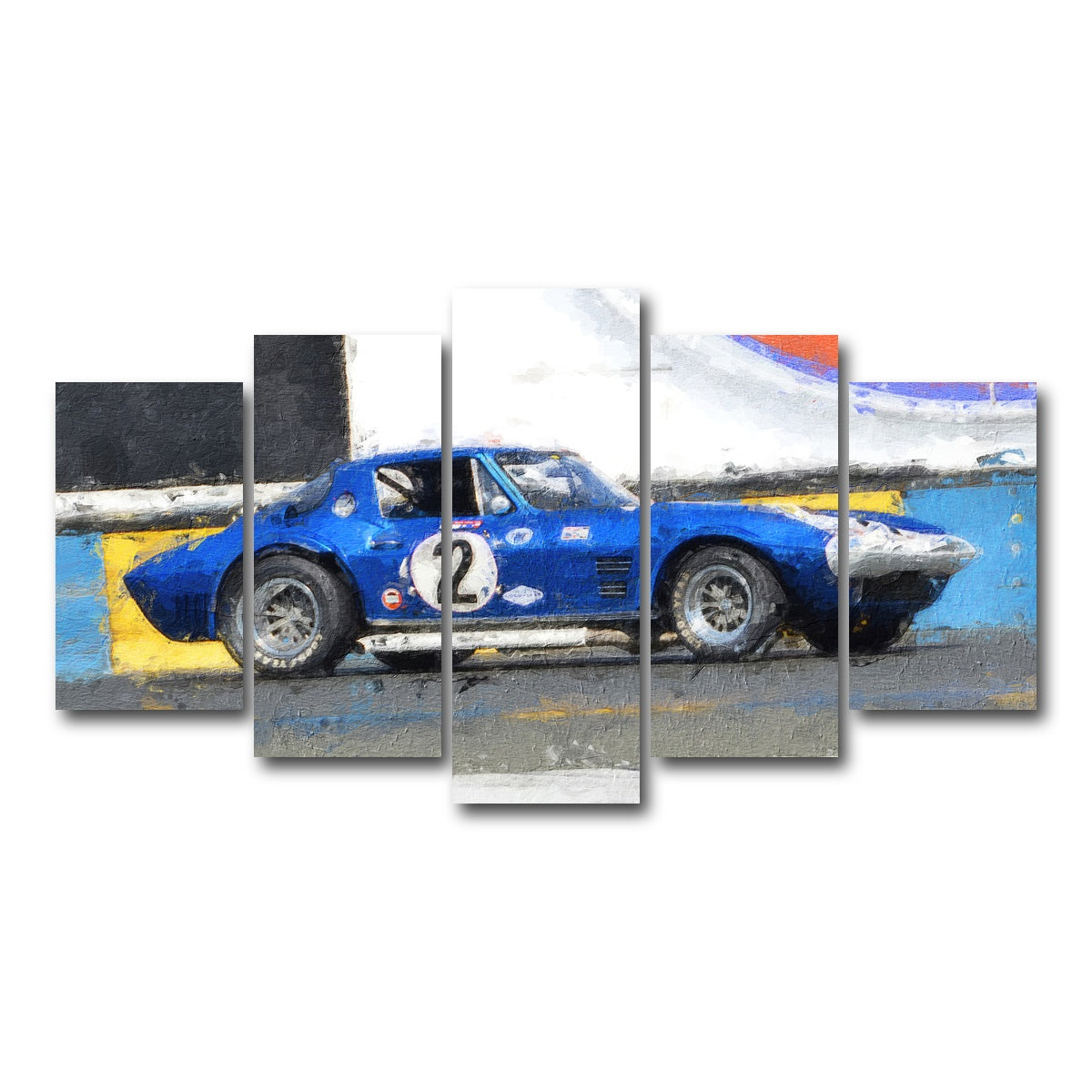 AUTO-MOCKUP WHITE | Corvette Grand Sport Side | 5 Piece | Gallery Wrap Canvas | group=5_normal