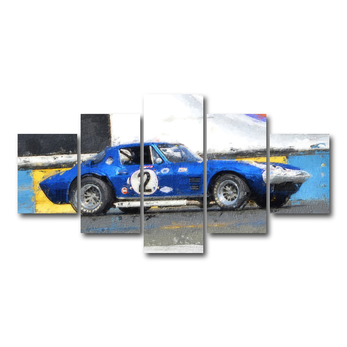 AUTO-MOCKUP WHITE | Corvette Grand Sport Side | 5 Piece | Gallery Wrap Canvas | group=5_short