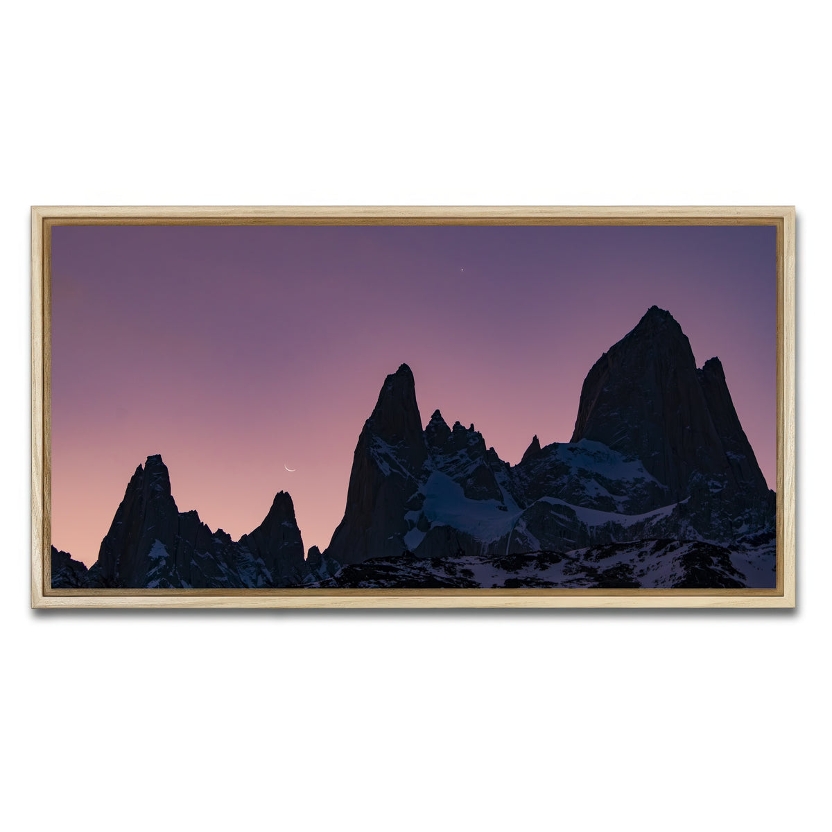 AUTO-MOCKUP WHITE | Cosmic Conjunction - Los Glaciares | 1 Piece | Natural Framed Canvas | group=2x1