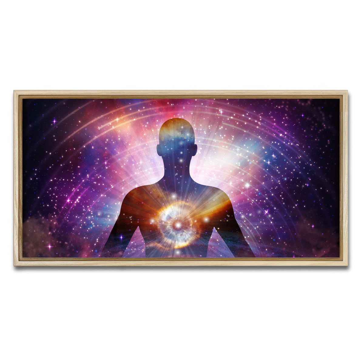 AUTO-MOCKUP WHITE | Cosmic connection | 1 Piece | Natural Framed Canvas | group=2x1