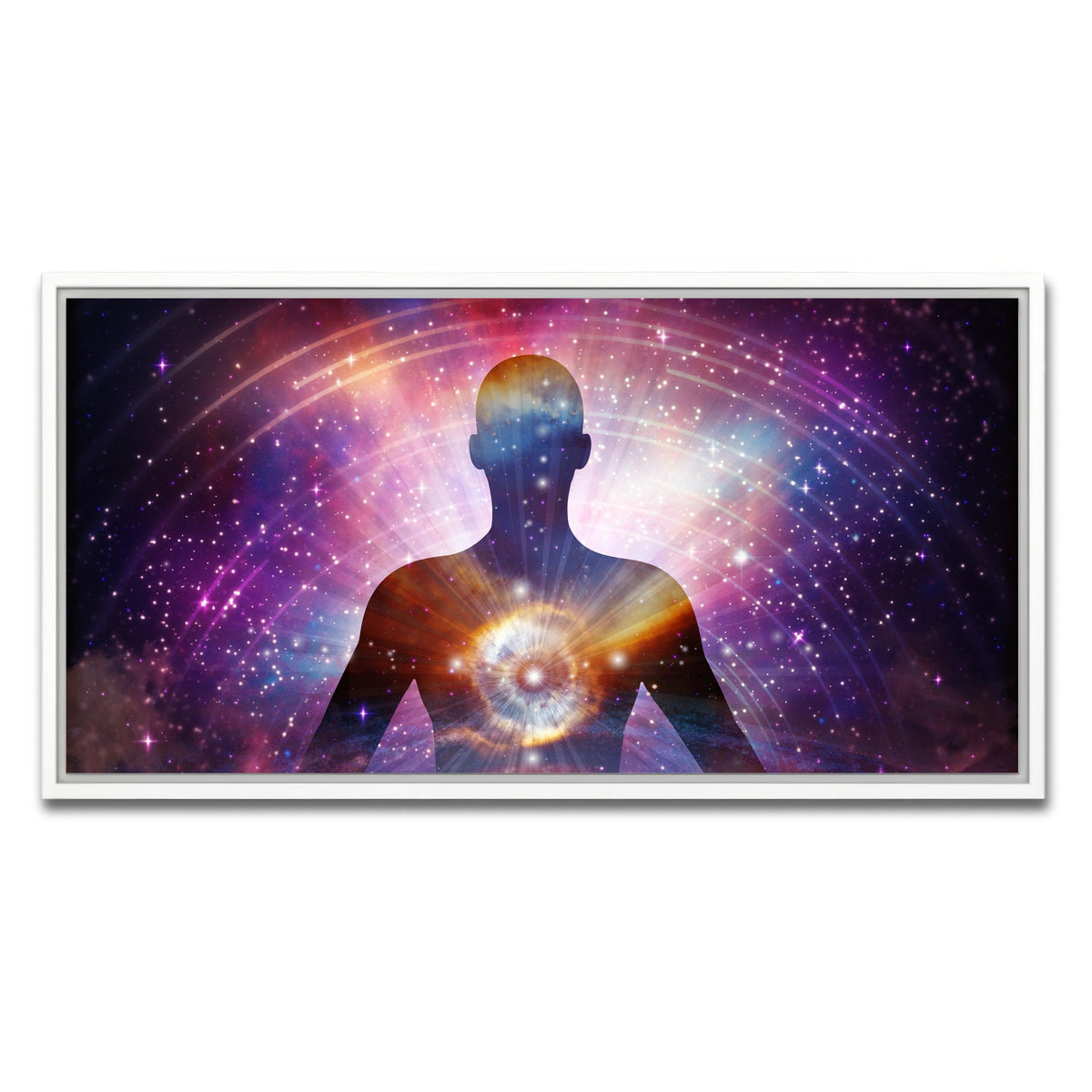 AUTO-MOCKUP WHITE | Cosmic connection | 1 Piece | White Framed Canvas | group=2x1