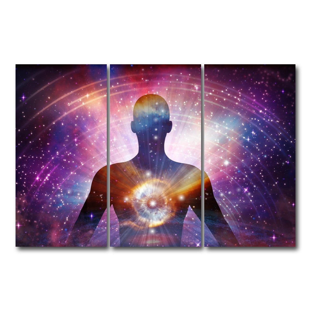 AUTO-MOCKUP WHITE | Cosmic connection | 3 Piece | Gallery Wrap Canvas | group=12x24