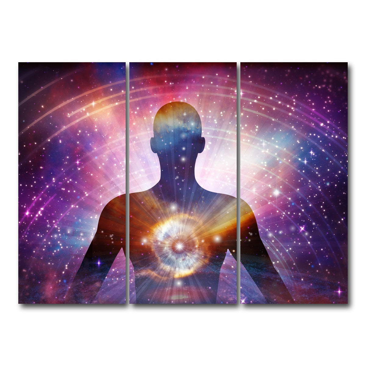 AUTO-MOCKUP WHITE | Cosmic connection | 3 Piece | Gallery Wrap Canvas | group=8x18