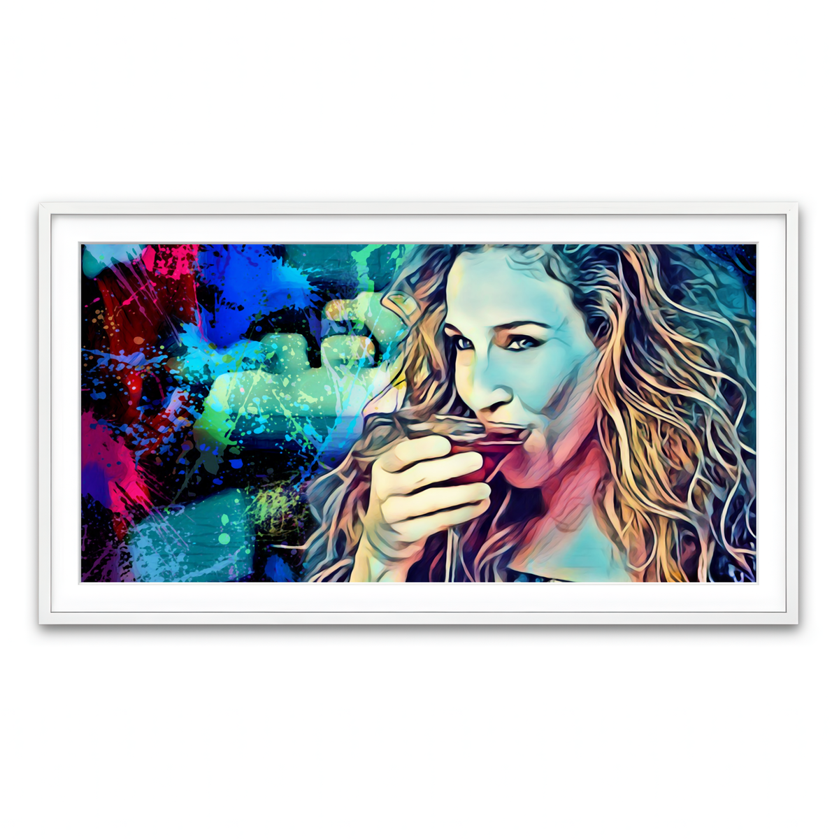 Framed Print 2x1 White