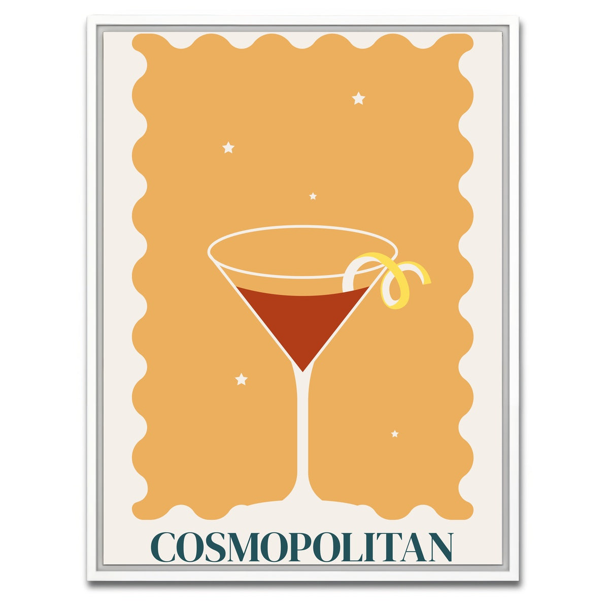 AUTO-MOCKUP WHITE | Cosmopolitan Retro Style | 1 Piece | White Framed Canvas | group=3x4