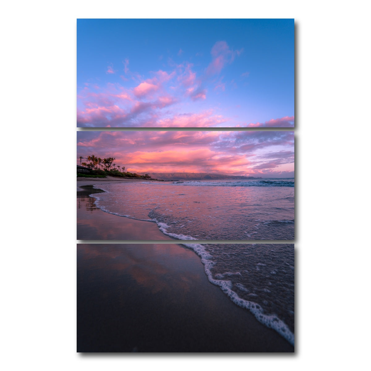 AUTO-MOCKUP WHITE | Cotton Candy Sunrise | 3 Piece | Gallery Wrap Canvas | group=12x24_stacked