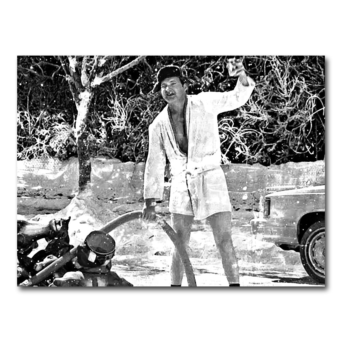 AUTO-MOCKUP WHITE | Cousin Eddie Grayscale | 1 Piece | Gallery Wrap Canvas | group=4x3