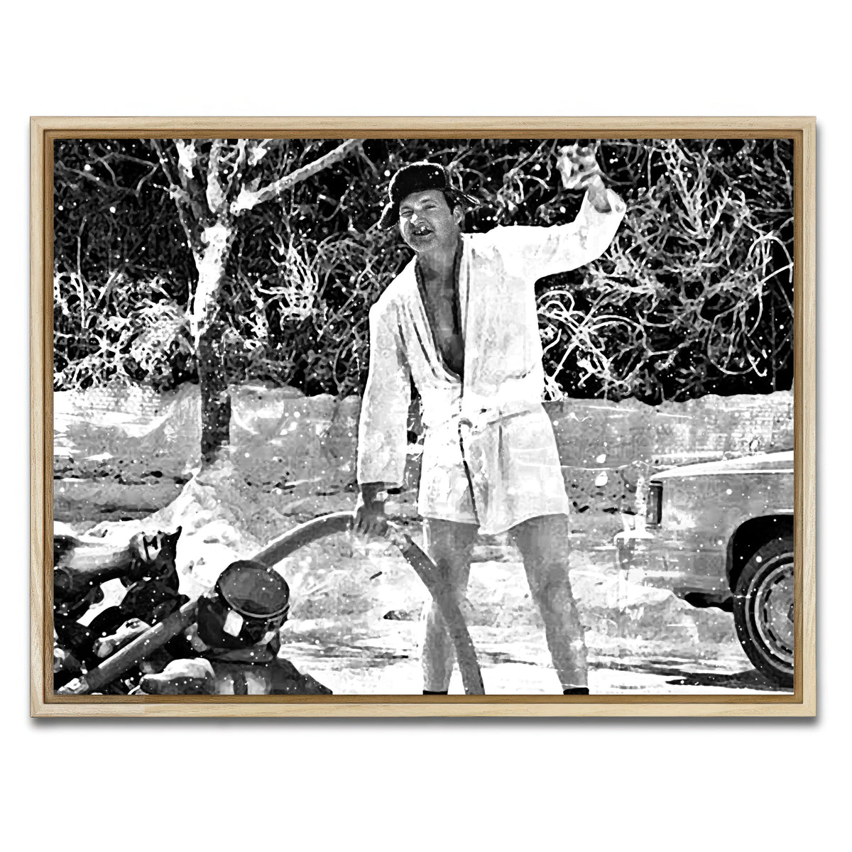 AUTO-MOCKUP WHITE | Cousin Eddie Grayscale | 1 Piece | Natural Framed Canvas | group=4x3