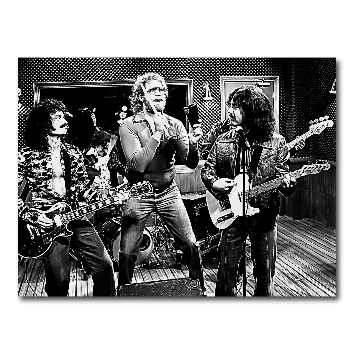 AUTO-MOCKUP WHITE | Cowbell Sketch Grayscale | 1 Piece | Gallery Wrap Canvas | group=4x3