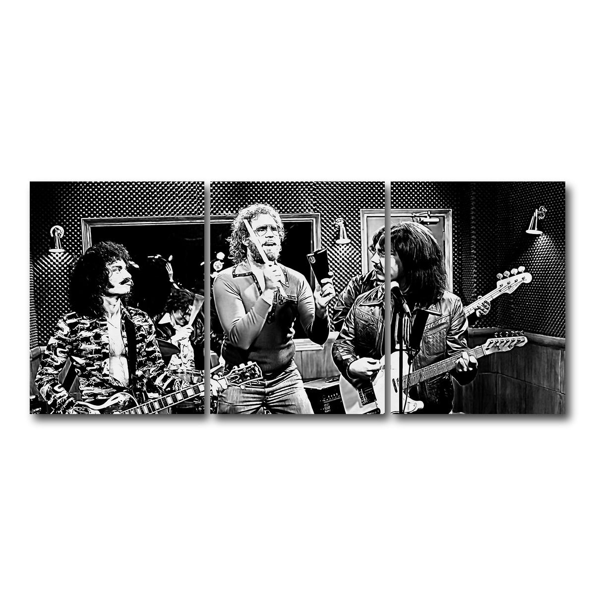 AUTO-MOCKUP WHITE | Cowbell Sketch Grayscale | 3 Piece | Gallery Wrap Canvas | group=18x24