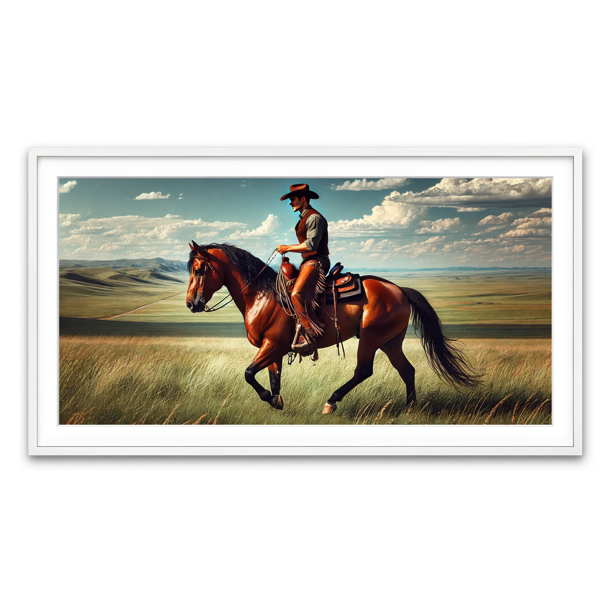 Framed Print 2x1 White