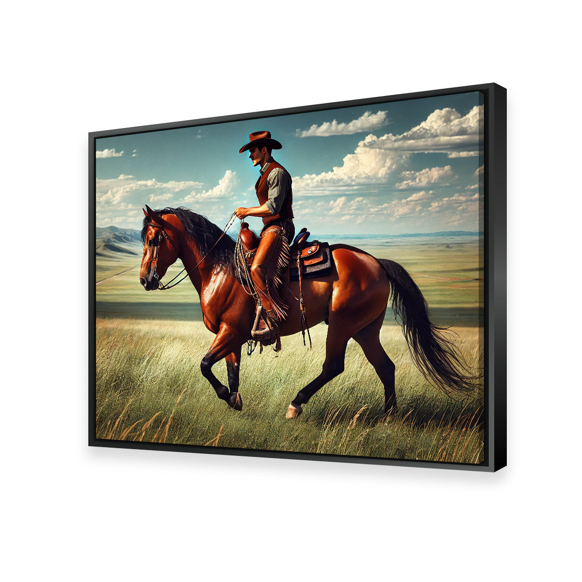 Cowboy and Quarter Horse Wall Art
