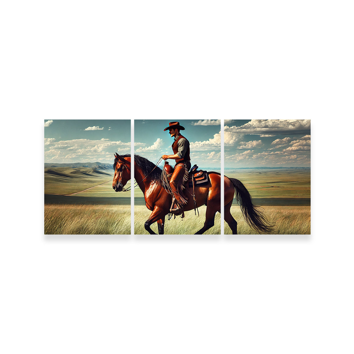 Cowboy and Quarter Horse Wall Art