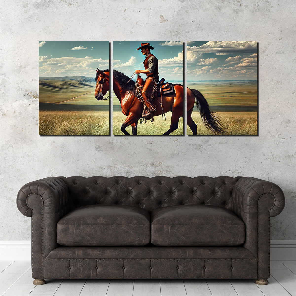 Cowboy and Quarter Horse Wall Art
