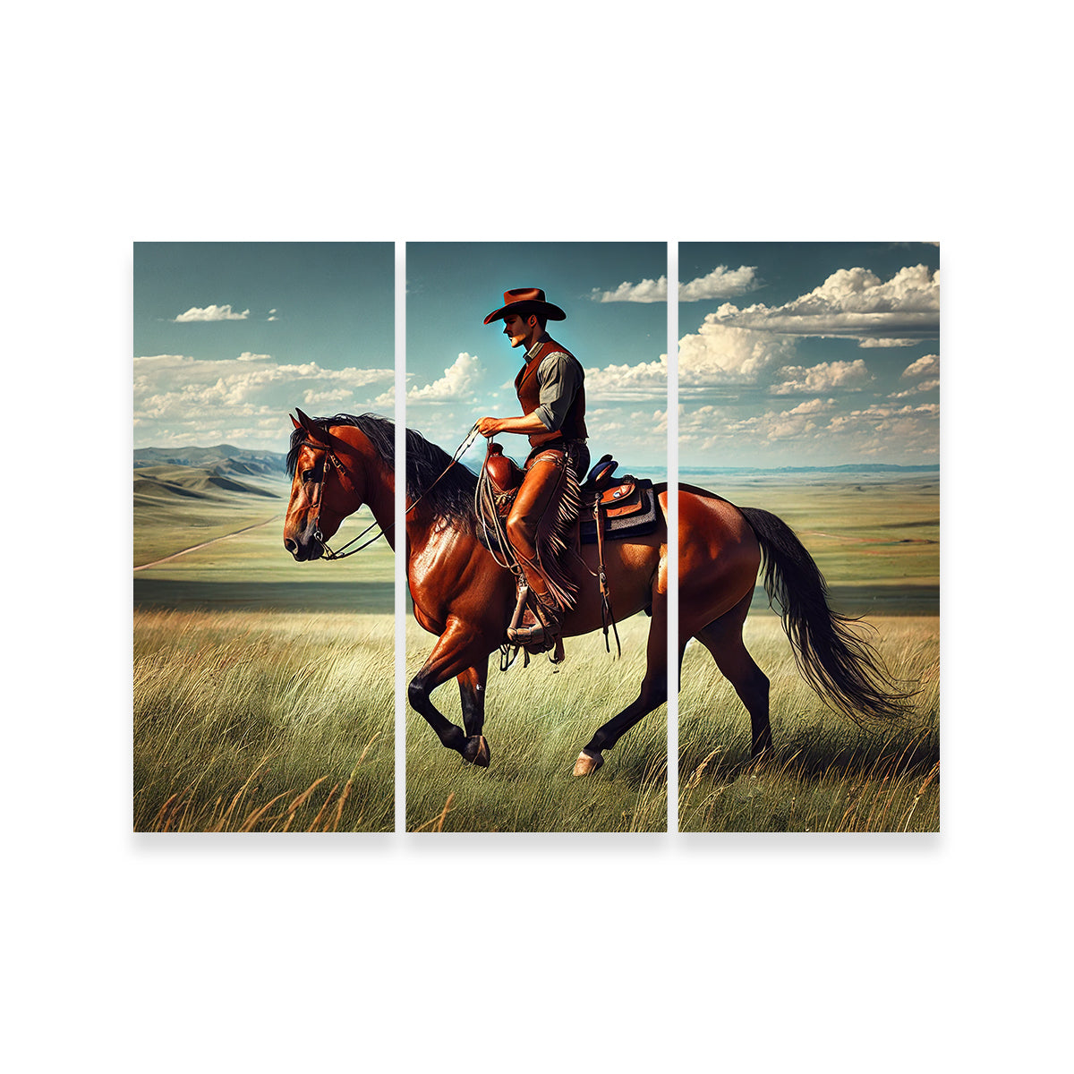 Cowboy and Quarter Horse Wall Art