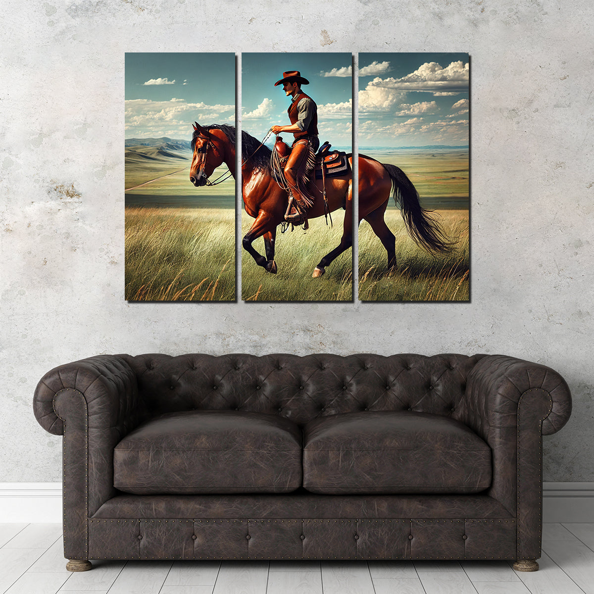 Cowboy and Quarter Horse Wall Art
