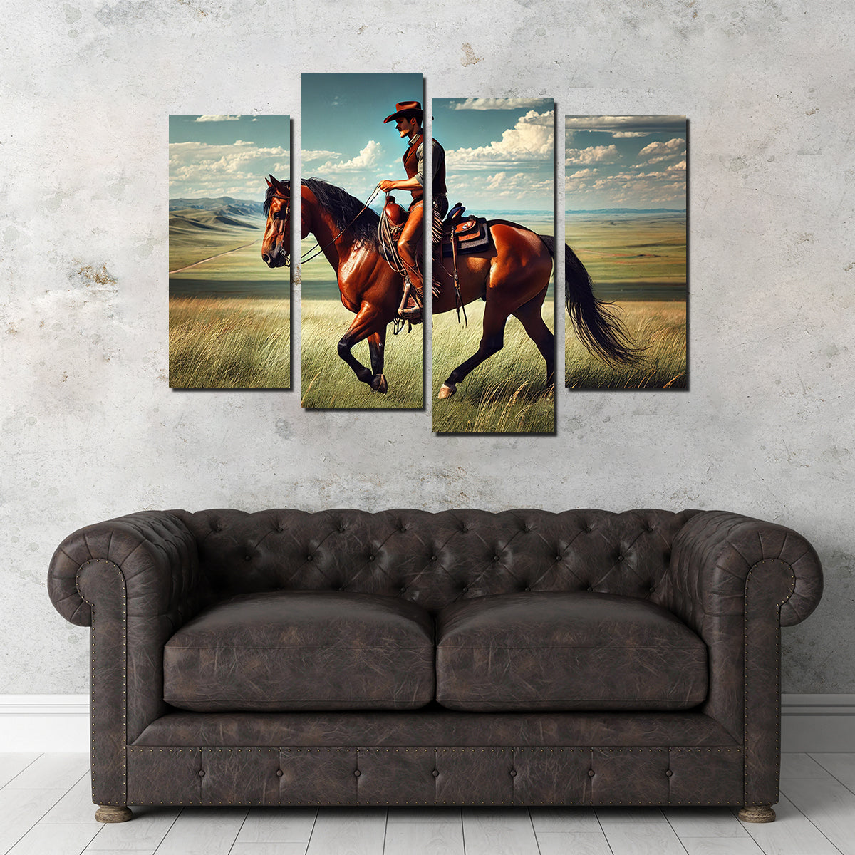 Cowboy and Quarter Horse Wall Art