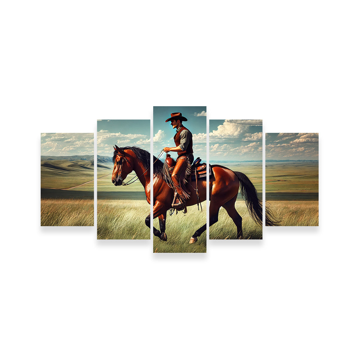 Cowboy and Quarter Horse Wall Art