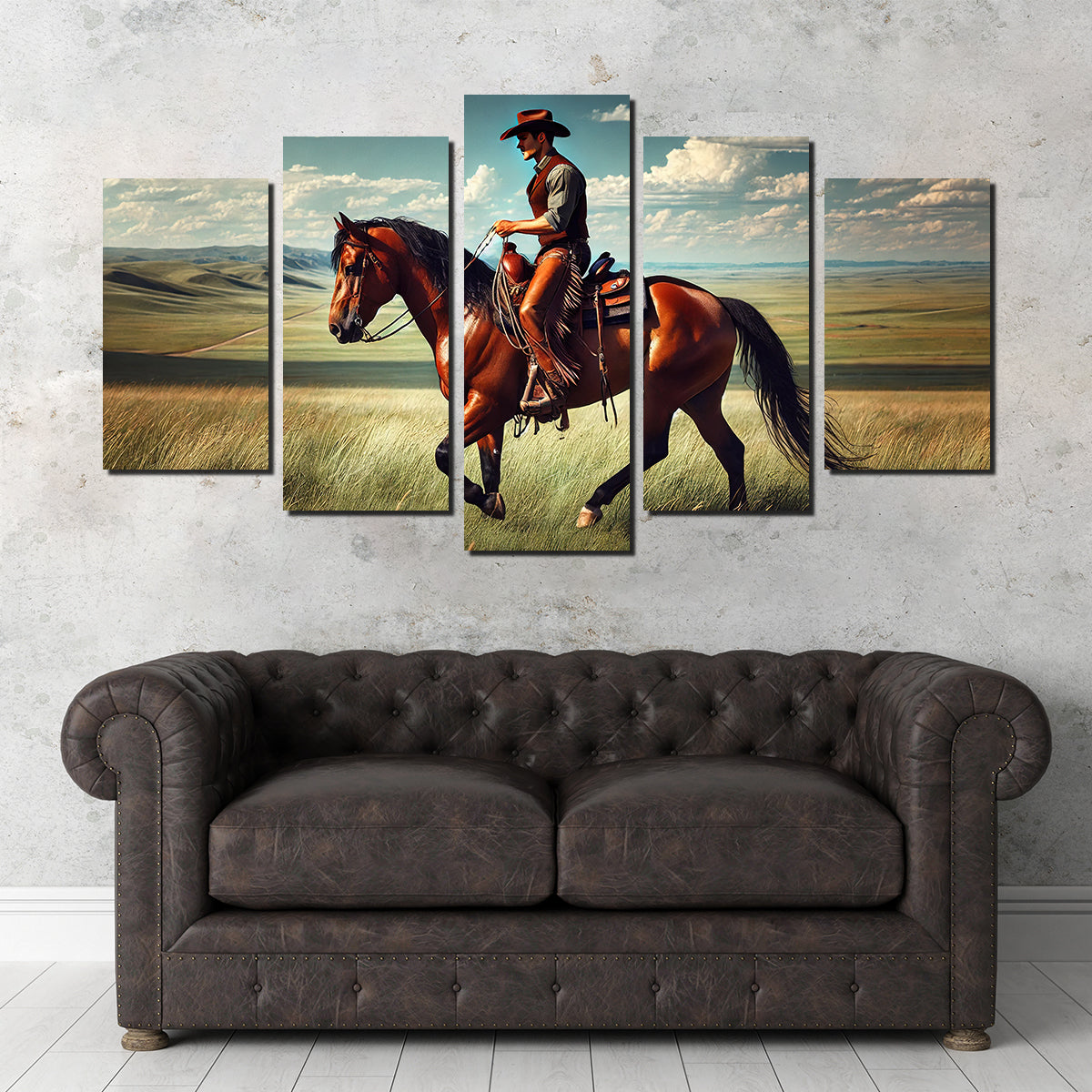 Cowboy and Quarter Horse Wall Art