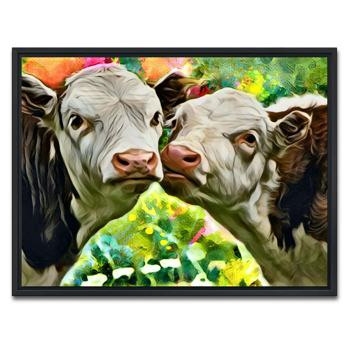 AUTO-MOCKUP WHITE | Cows Abstract | 1 Piece | Black Framed Canvas | group=4x3