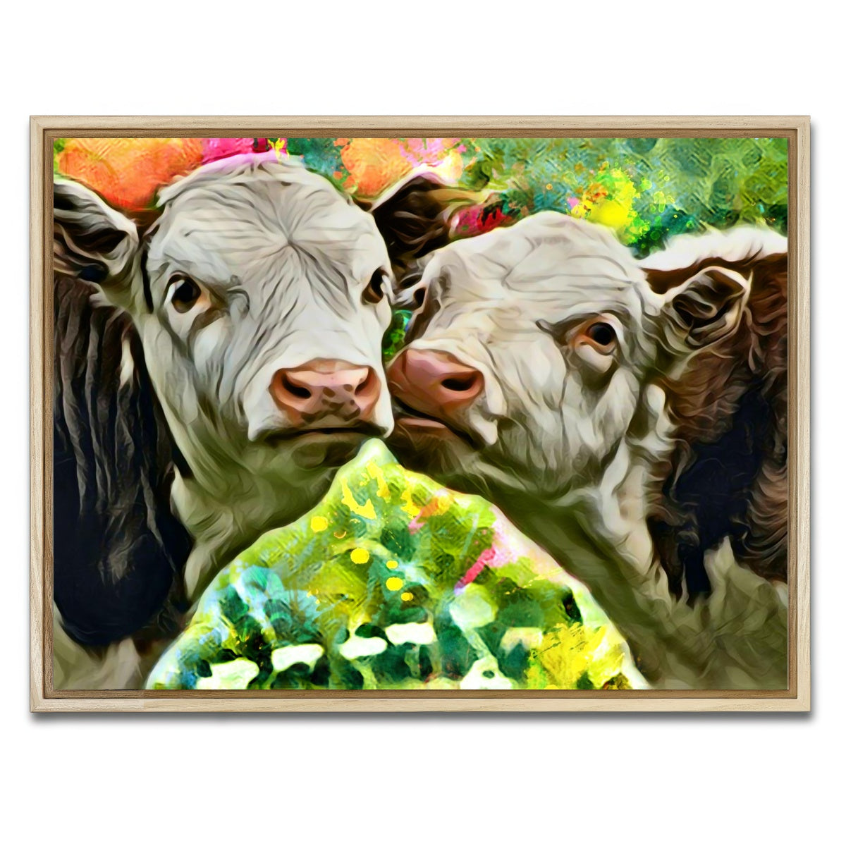 AUTO-MOCKUP WHITE | Cows Abstract | 1 Piece | Natural Framed Canvas | group=4x3