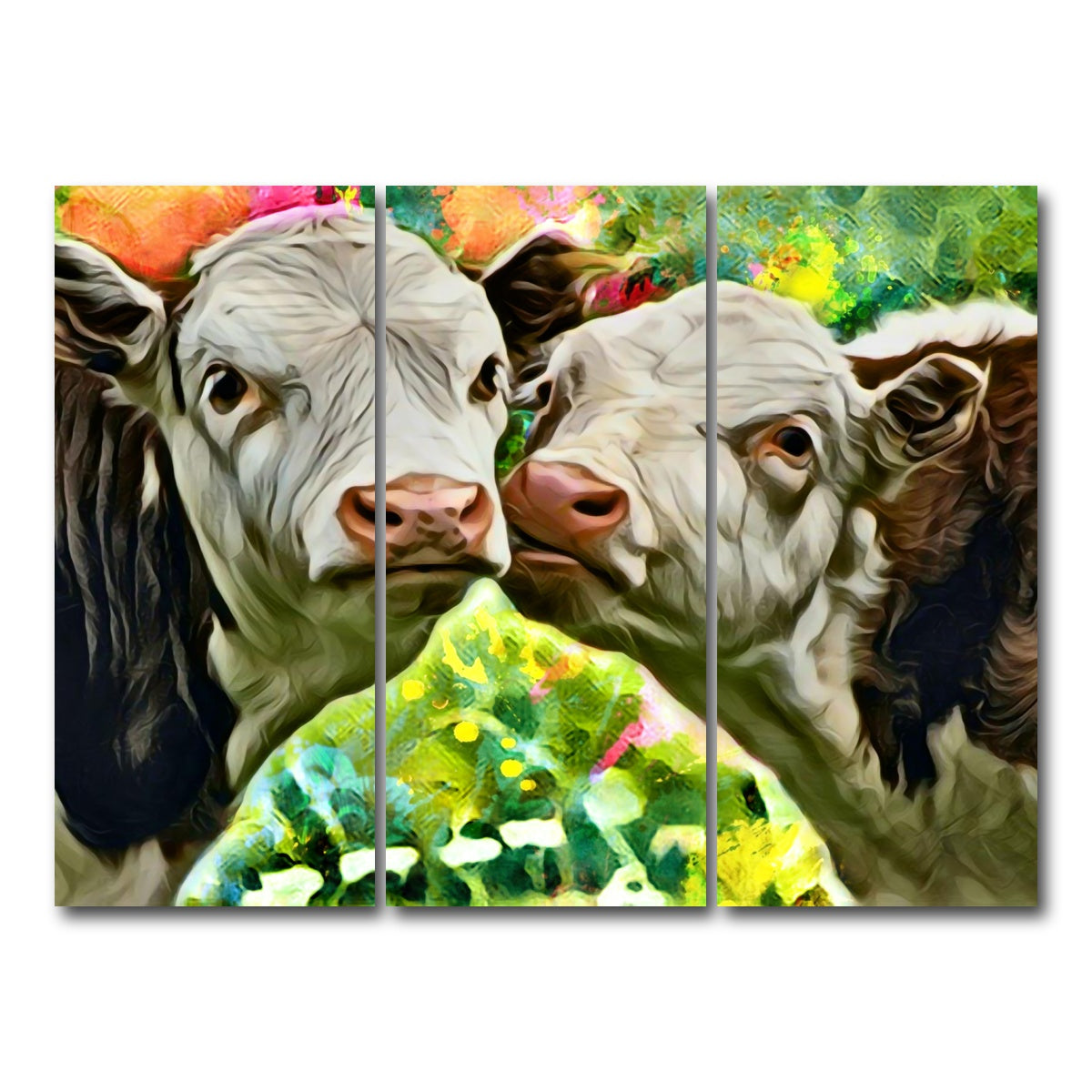 AUTO-MOCKUP WHITE | Cows Abstract | 3 Piece | Gallery Wrap Canvas | group=8x18