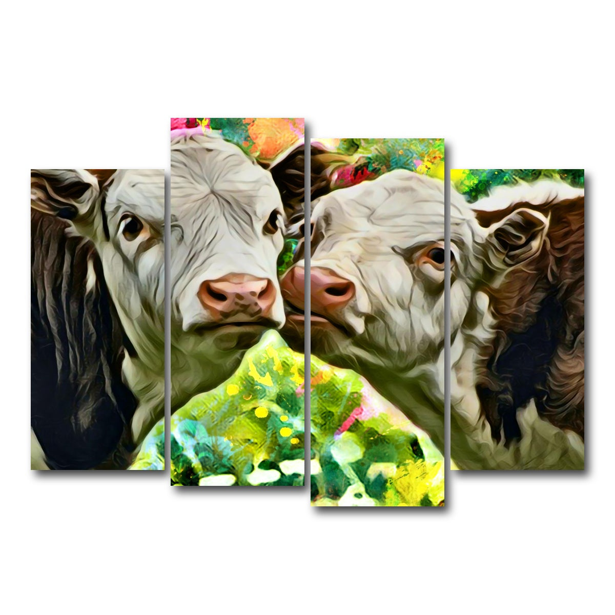 AUTO-MOCKUP WHITE | Cows Abstract | 4 Piece | Gallery Wrap Canvas | group=4_normal