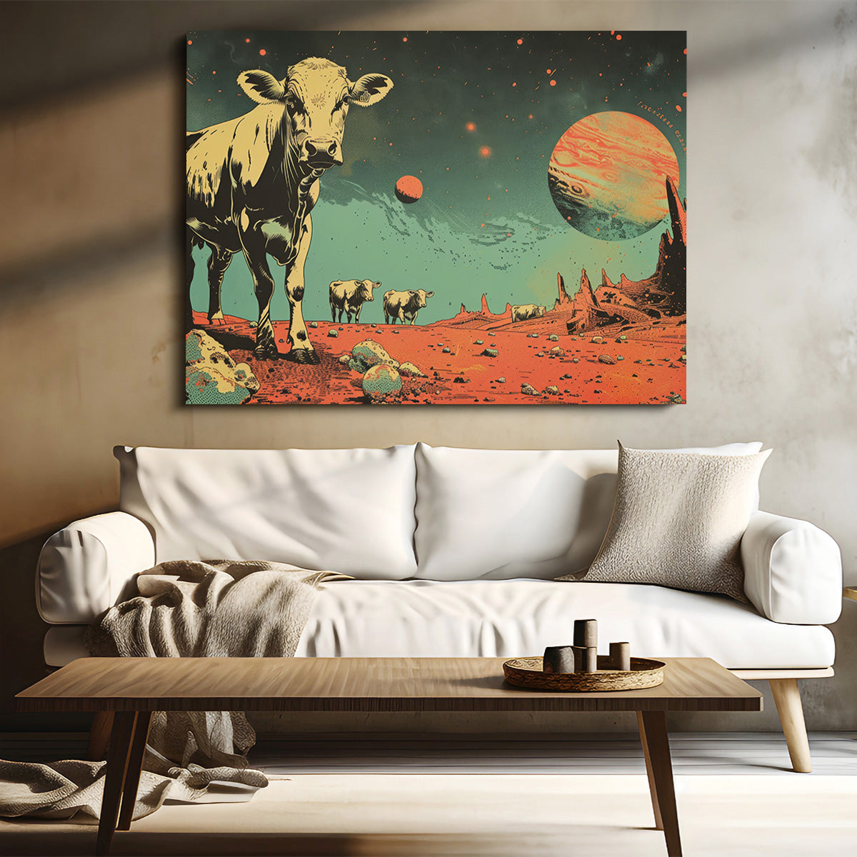 Cows Abducted by Aliens Wall Art
