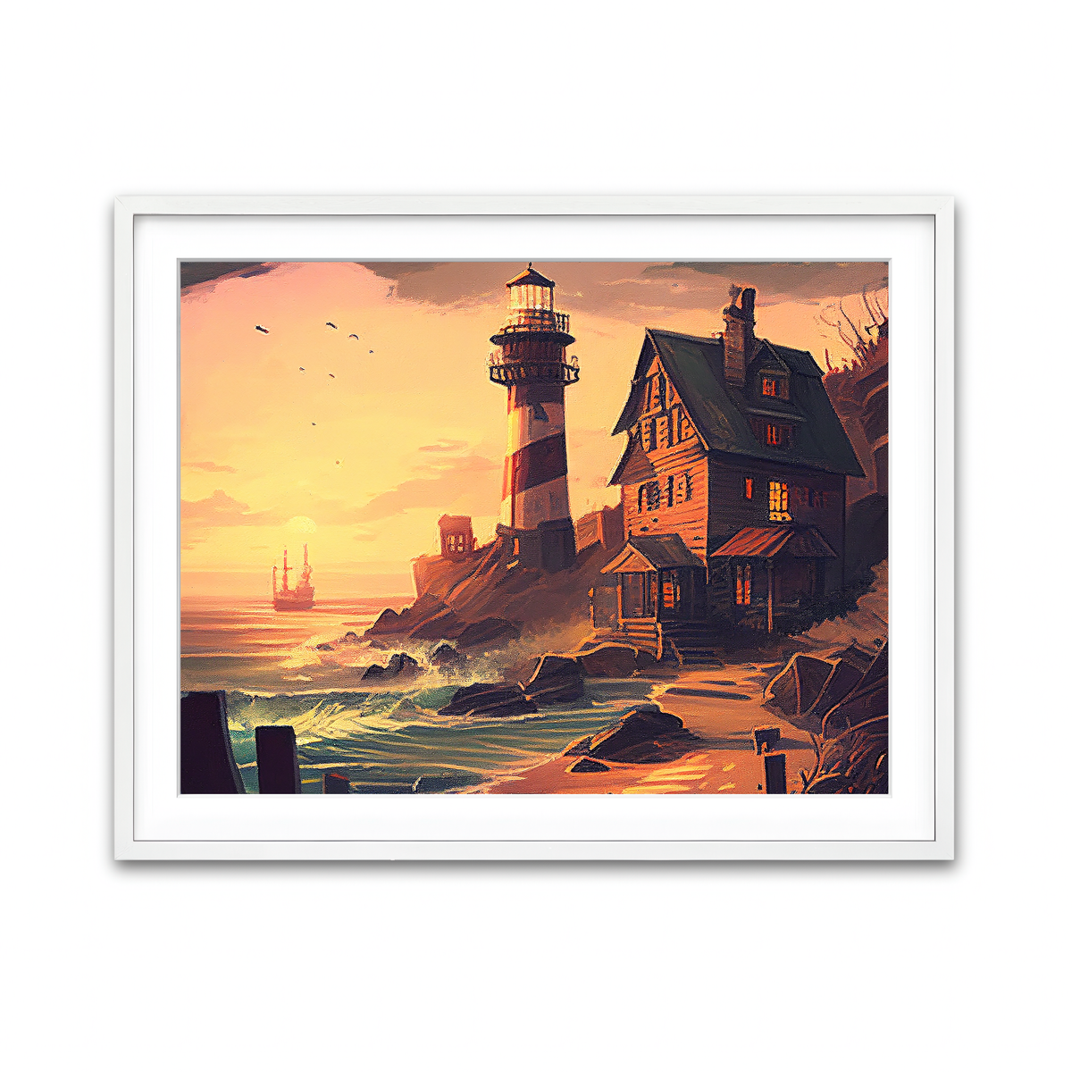 Framed Print 4x3 White