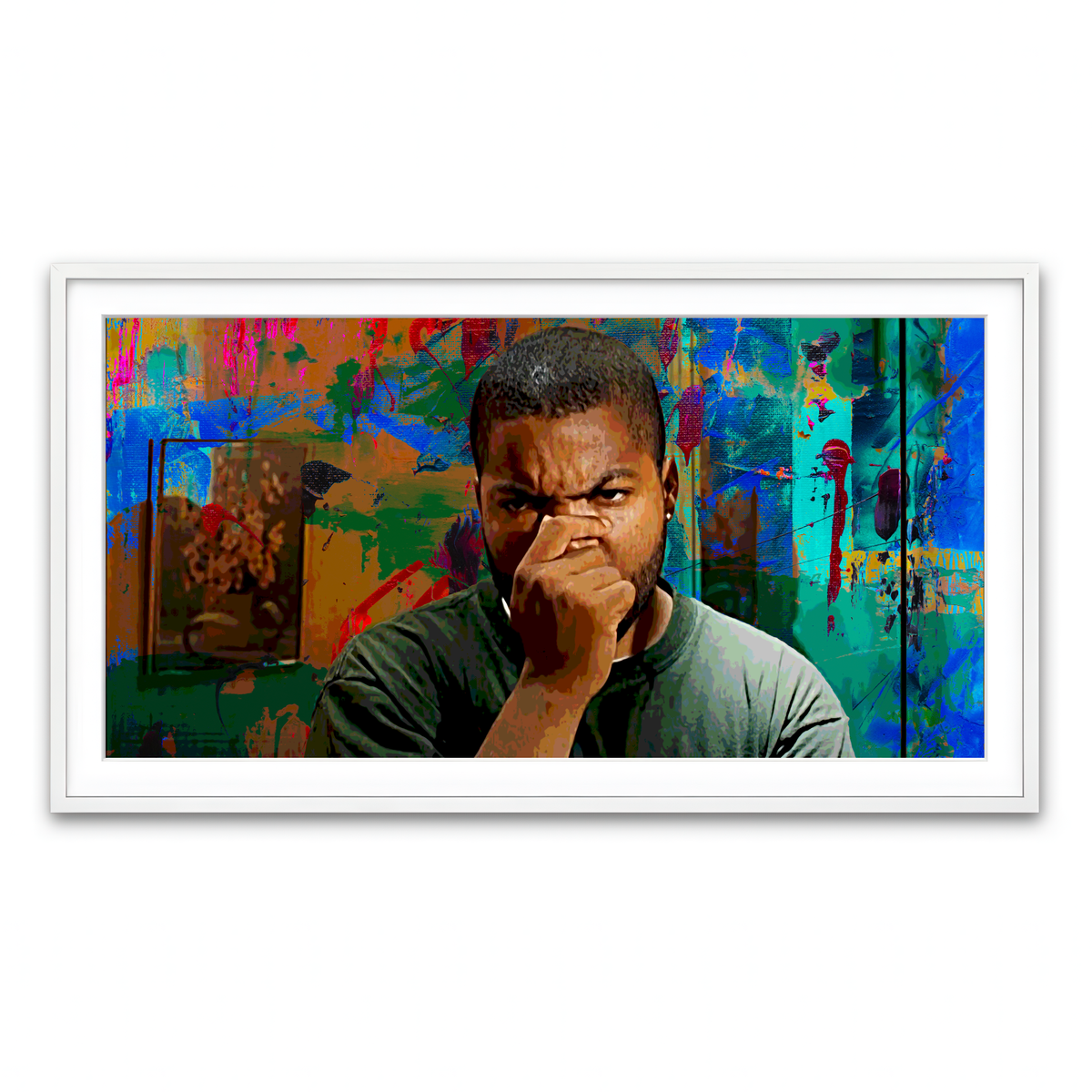 Framed Print 2x1 White