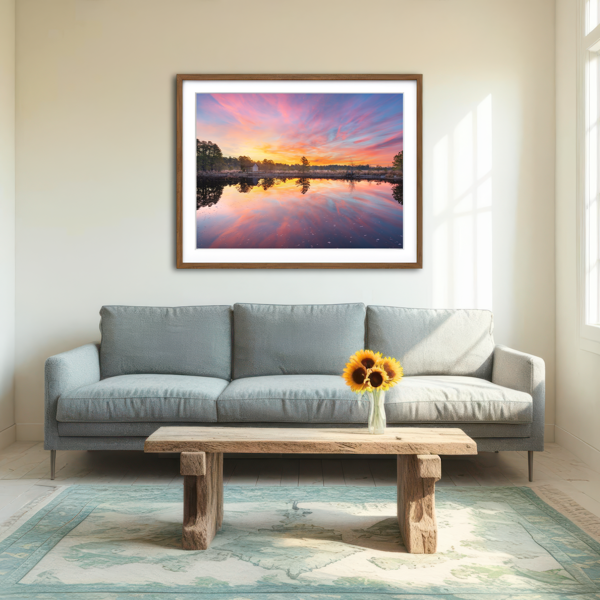 AUTO-MOCKUP ROOM | Cranberry Bog Sunrise Big Skies Wall Art