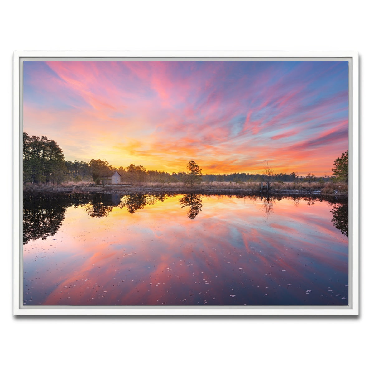 AUTO-MOCKUP WHITE | Cranberry Bog Sunrise Big Skies | 1 Piece | White Framed Canvas | group=4x3