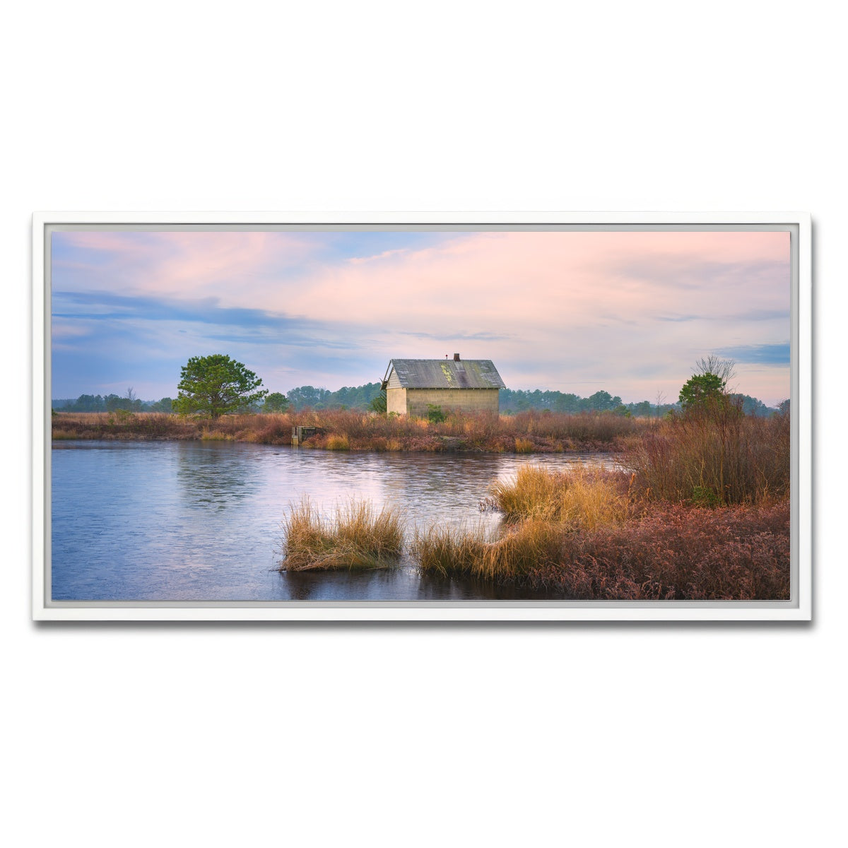 AUTO-MOCKUP WHITE | Cranberry Bog Winter Transition | 1 Piece | White Framed Canvas | group=2x1