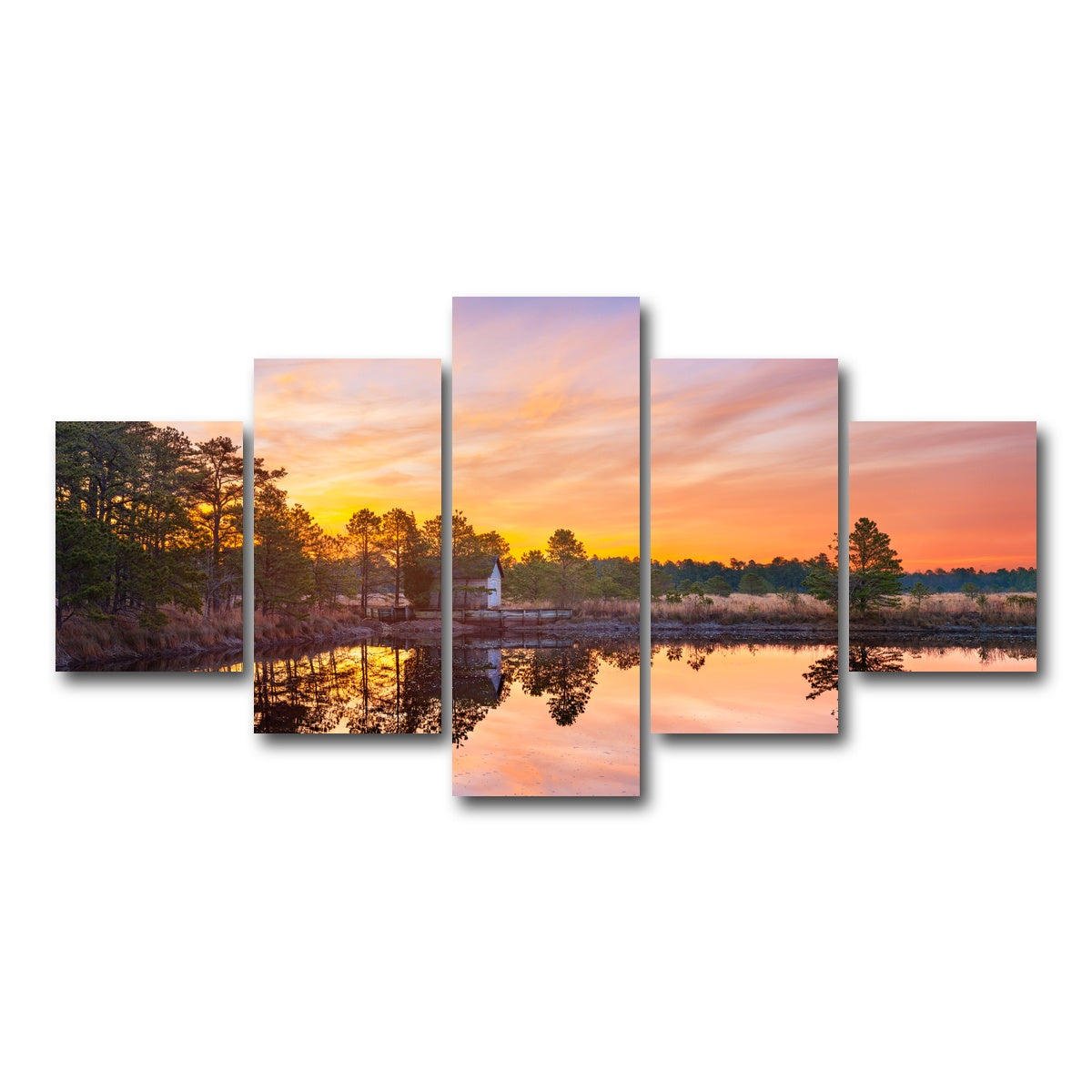 AUTO-MOCKUP WHITE | Cranberry Bogs Mirrored Mornings | 5 Piece | Gallery Wrap Canvas | group=5_short