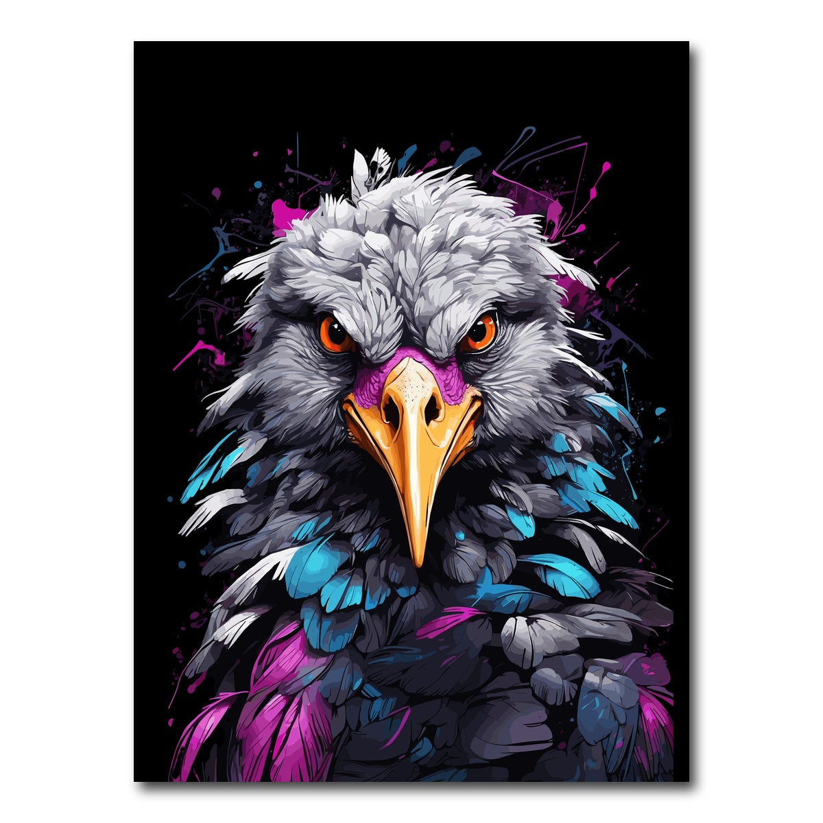 AUTO-MOCKUP WHITE | Crane Animal Colorful | 1 Piece | Gallery Wrap Canvas | group=3x4