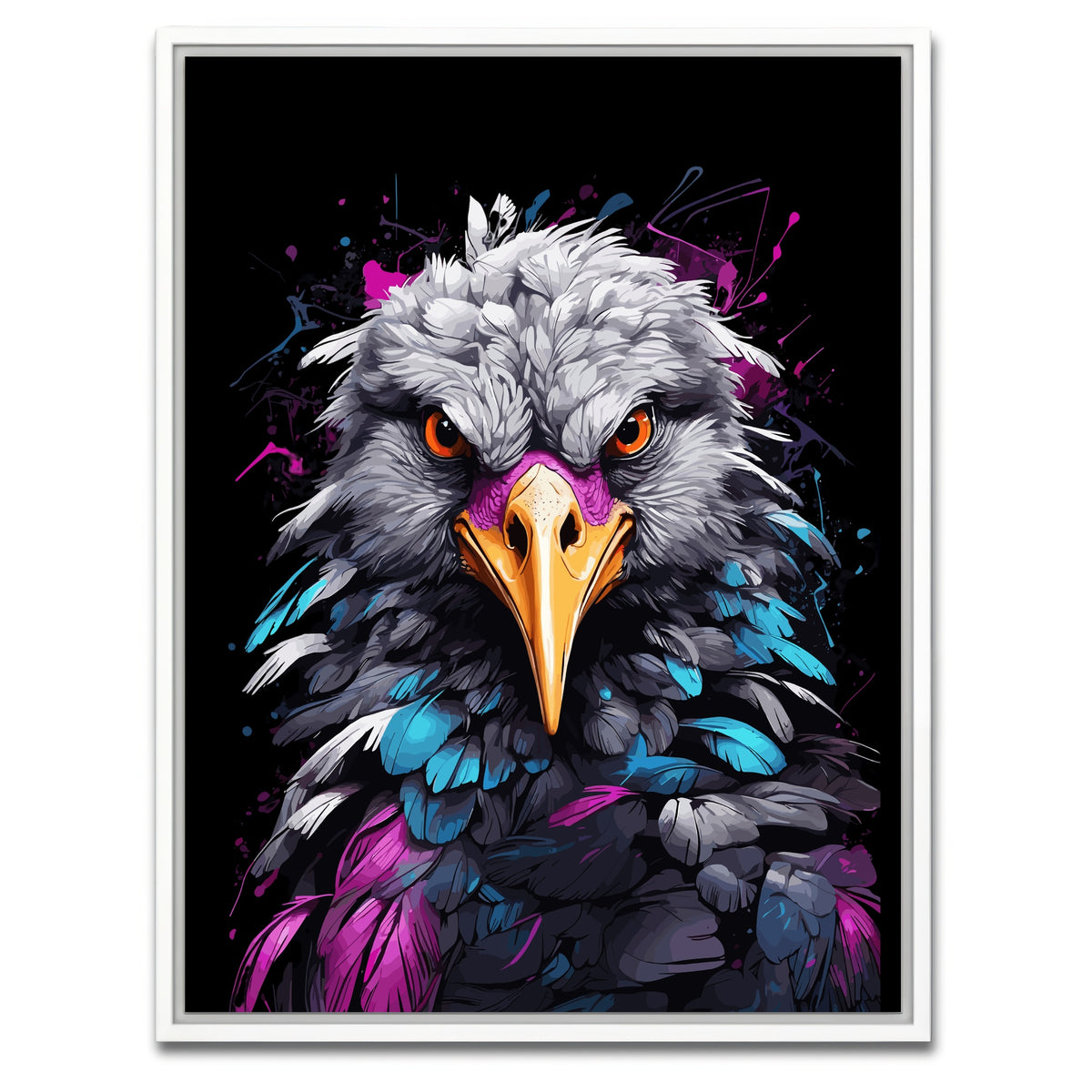 AUTO-MOCKUP WHITE | Crane Animal Colorful | 1 Piece | White Framed Canvas | group=3x4