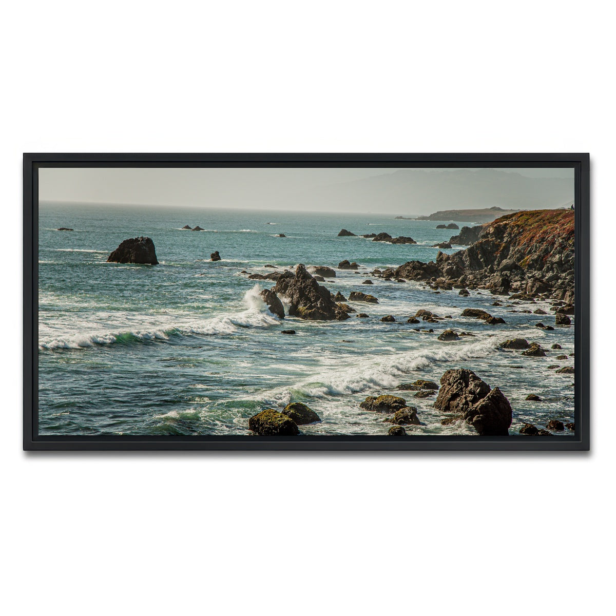 AUTO-MOCKUP WHITE | Crashing Wave | 1 Piece | Black Framed Canvas | group=2x1
