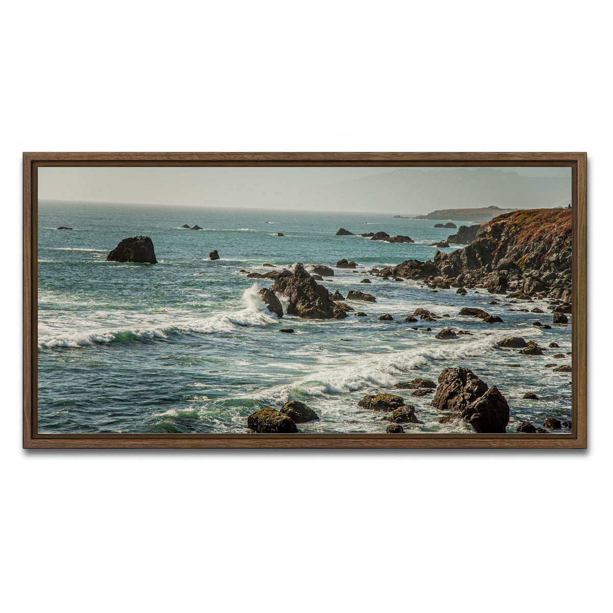 AUTO-MOCKUP WHITE | Crashing Wave | 1 Piece | Walnut Framed Canvas | group=2x1
