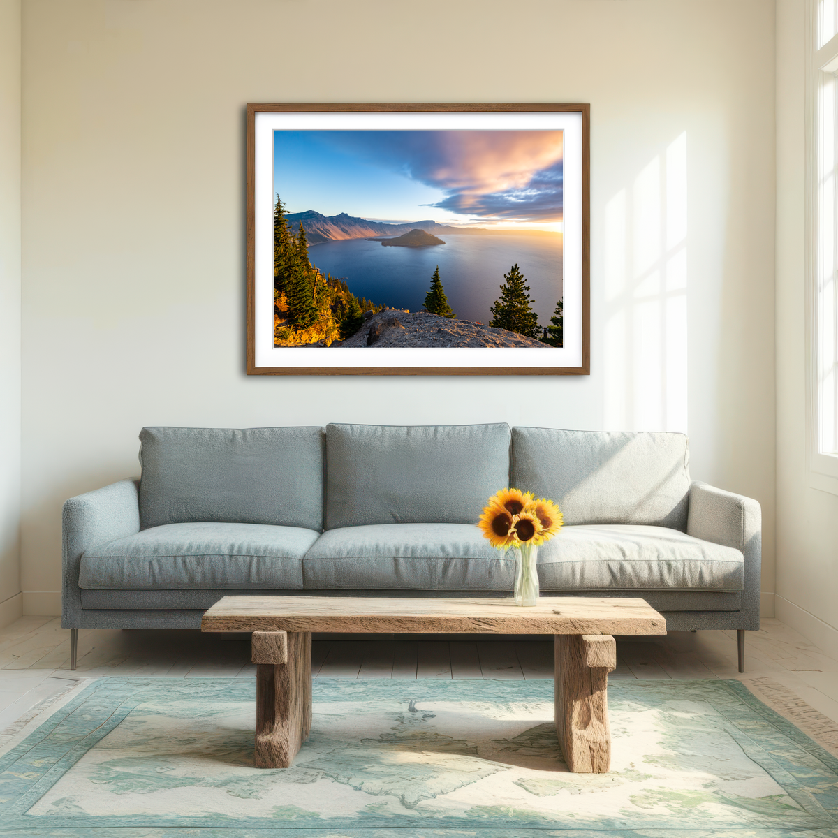 AUTO-MOCKUP ROOM | Crater Lake Sunrise Wall Art