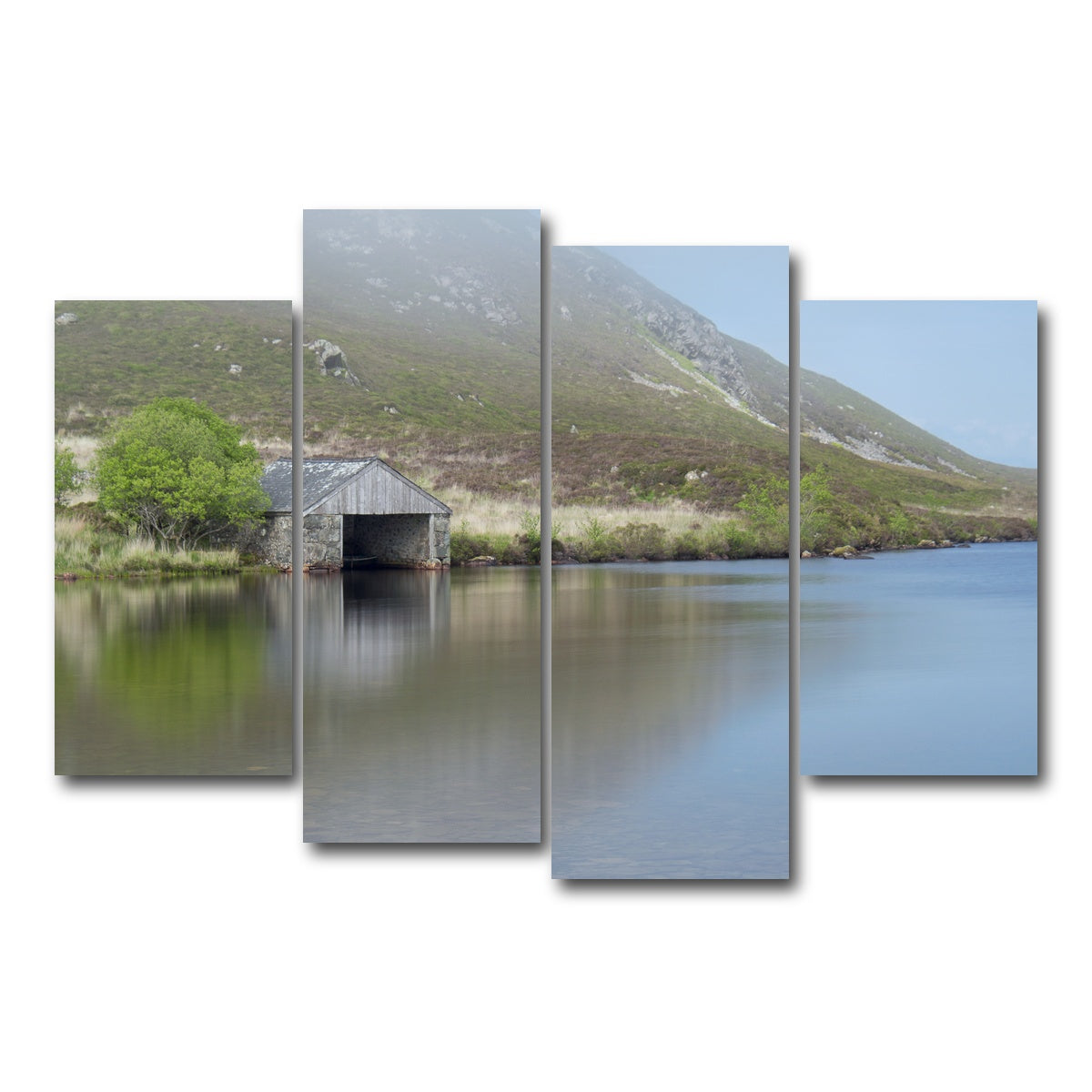 AUTO-MOCKUP WHITE | Cregennan Boat House | 4 Piece | Gallery Wrap Canvas | group=4_short