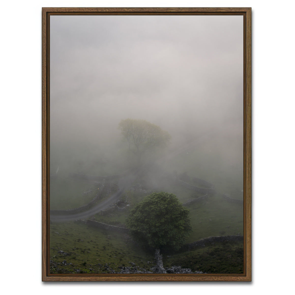 AUTO-MOCKUP WHITE | Cregennan Mist | 1 Piece | Walnut Framed Canvas | group=3x4