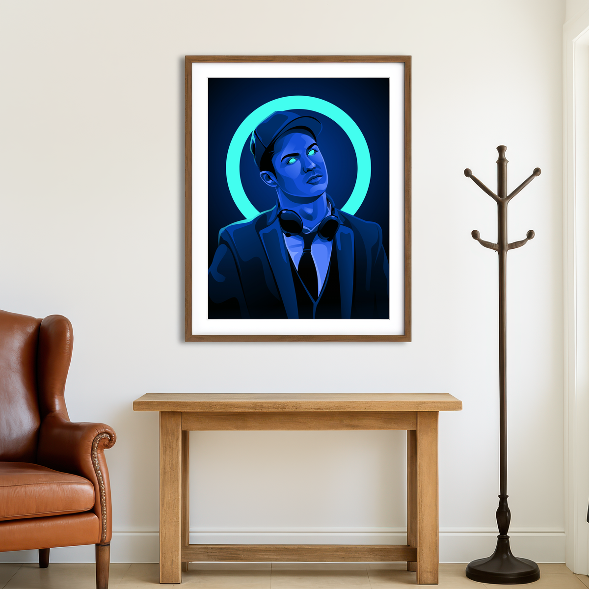 AUTO-MOCKUP ROOM | Cristiano Ronaldo Headphones Wall Art