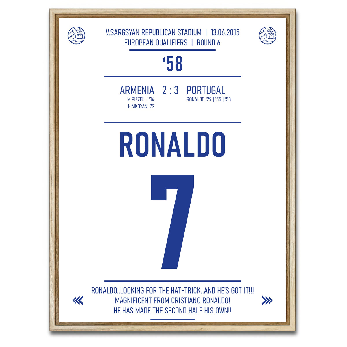 AUTO-MOCKUP WHITE | Cristiano Ronaldo Jersey | 1 Piece | Natural Framed Canvas | group=3x4