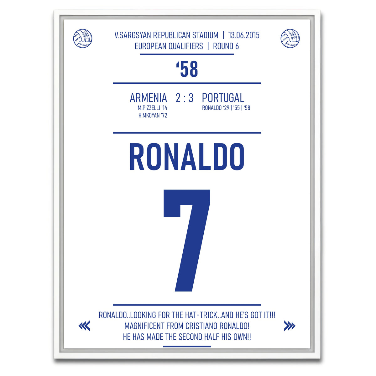 AUTO-MOCKUP WHITE | Cristiano Ronaldo Jersey | 1 Piece | White Framed Canvas | group=3x4