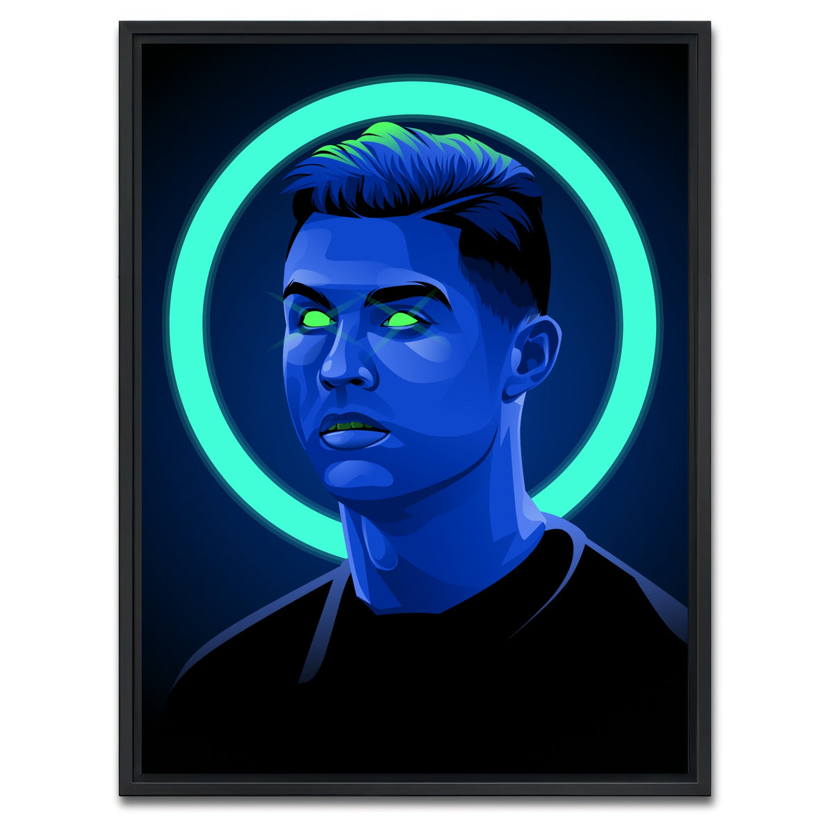 AUTO-MOCKUP WHITE | Cristiano Ronaldo | 1 Piece | Black Framed Canvas | group=3x4