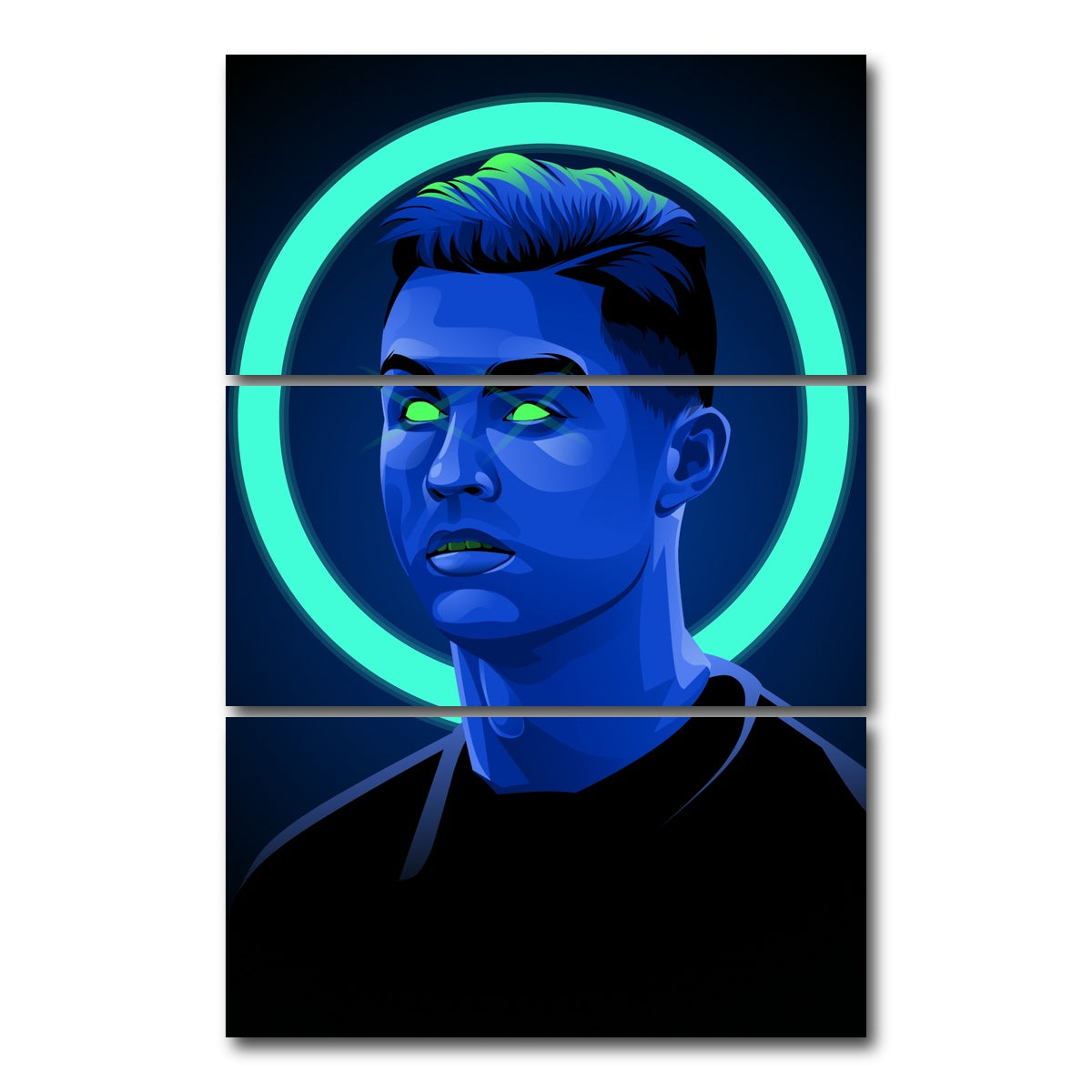 AUTO-MOCKUP WHITE | Cristiano Ronaldo | 3 Piece | Gallery Wrap Canvas | group=12x24_stacked